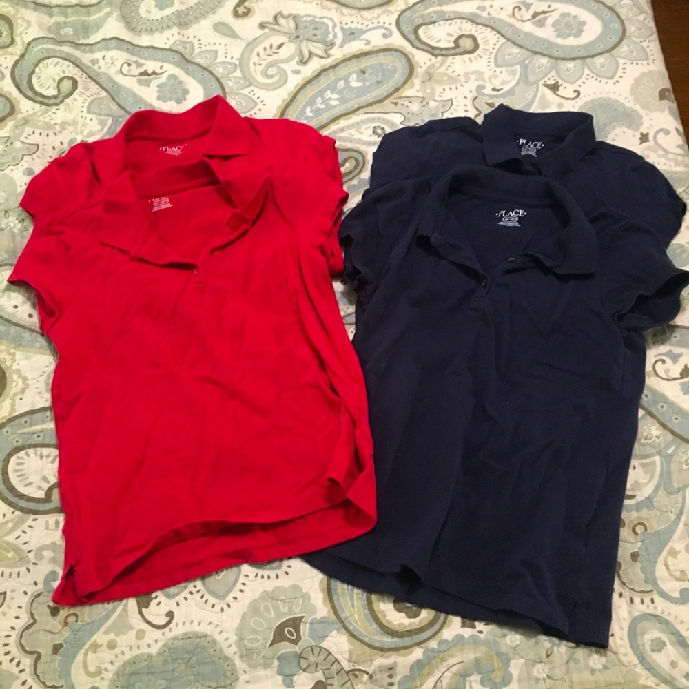 Bundle of Girls uniform shirts 10/12
